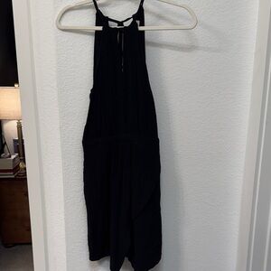 Anthropologie Elegant Black Halter Dress